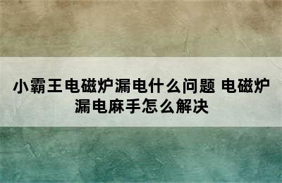 小霸王电磁炉漏电什么问题 电磁炉漏电麻手怎么解决